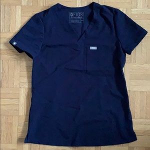 Figs - Navy Catarina - One-Pocket Scrub Top - XXS